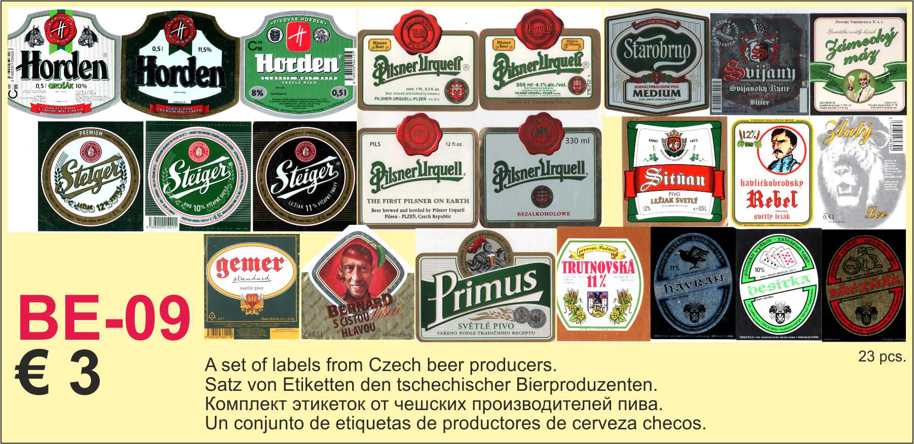Czech republic beer labels
